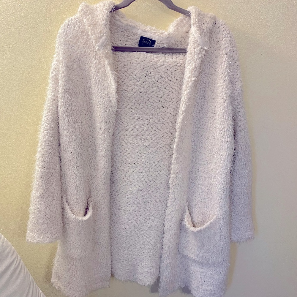 M2 cozy hooded eyelash sweater coat